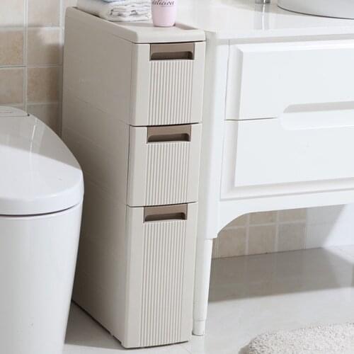 Toilet Crevice Storage Cabinet Drawer Type Bathroom Plastic Storage Rack Kitchen Gap Refrigerator Shelf Organizer Household Item