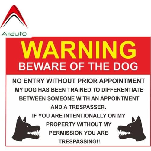 Aliauto Warning Car Sticker Beware of The Dog No Entry Without Prior Appointment Decal Accessories PVC for Gti Skoda,14cm*10cm