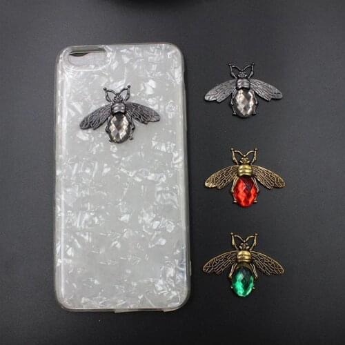 2019New 60Pcs Acryl Animal Insect Bee Alloy Button for DIY Hair Accessoriess or Phone Case Decoration LP127