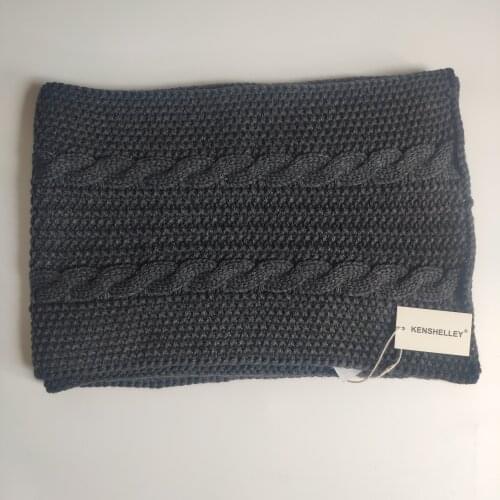 KENSHELLEY Designer Pure Dark Grey Knitted Winter Womens And Mens Scarf Thicken To Keep Warm Scarves Shawls