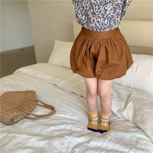 Childrens Shorts Summer New Toddler Girls Fashion Korean Solid Shorts Loose Casual Bloomers Shorts for Girls Kids Short Pants
