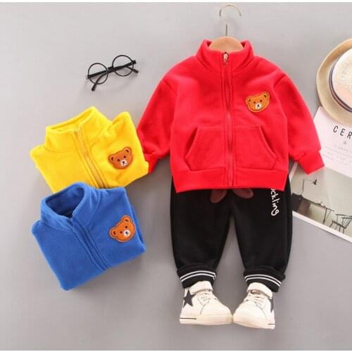 Spring Autumn Winter Kid Boy Girl Clothing Sets Brand Casual Tracksuit Zip Cartoon Jacket+Pants Baby 2021 New 0-4years Outfits