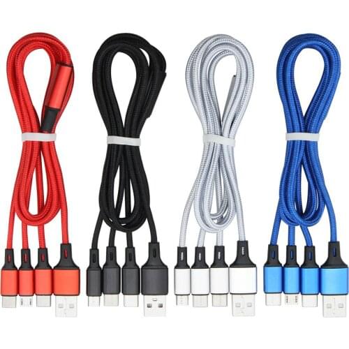 1.2M 3 in 1 Data USB Cable for iPhone 11 X Fast Charging Charger Cord For Samsung Xiaomi Android Phone Type C Micro Charger Wire