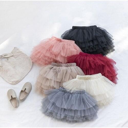 2020 New Spring Girls Skirt Fashion Mesh Ball Gown Skirt Girls Dance Costume Tutu Skirt BC887
