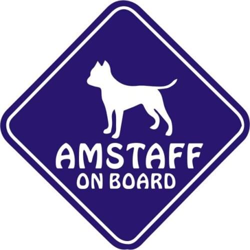 15X15CM AMSTAFF ON BOARD PET DOG Car Body Stickers and Decals Car Styling Decoration Door Window Vinyl Stickers
