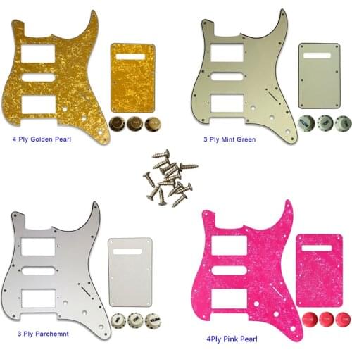 Guitar Parts - For USA/Mexico Fd Strat 72' 11 Screw Hole Standard PAF Humbcker HSH Guitar Pickguard & Back Plate & Control Knob