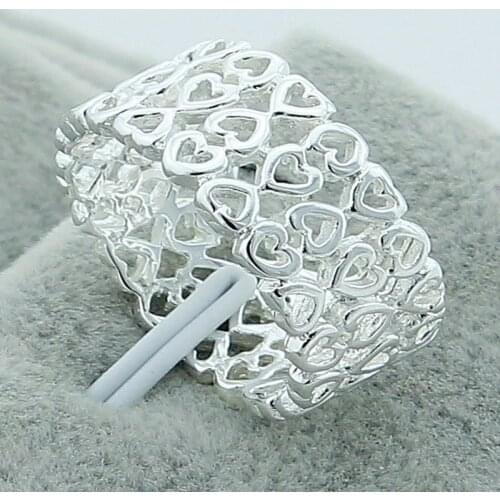 New Simple Design 925 Silver Ring Fashion Full Of Love Finger Rings Women Female Birthday Jewelry Anel