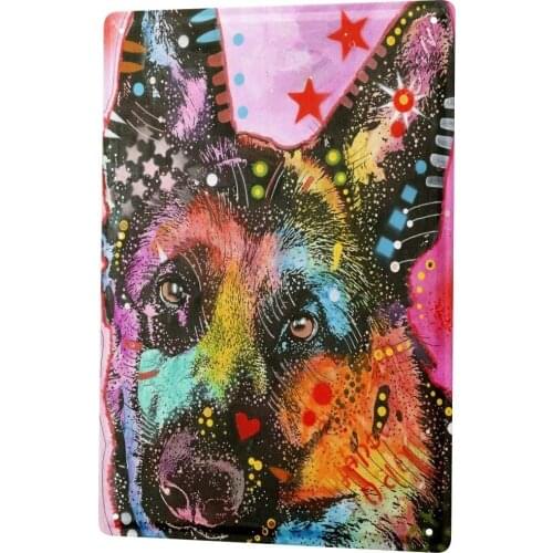 SINCE 2004 Tin Sign Metal Plate Decorative Sign Home Decor Plaques Animal Shelter German Shepherd Dog
