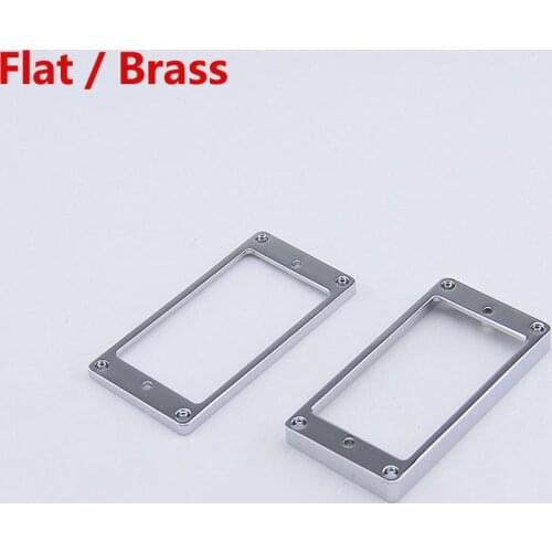 1 Set ( 2 Pieces ) Brass Humbucker Pickup Mounting Frames / Material Rings ( Flat Bottom ) MADE IN KOREA