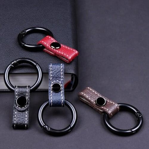 1 Pc - Card Keyring Car Key Holder with Genuine Leather Lanyard for Keychain Keyring