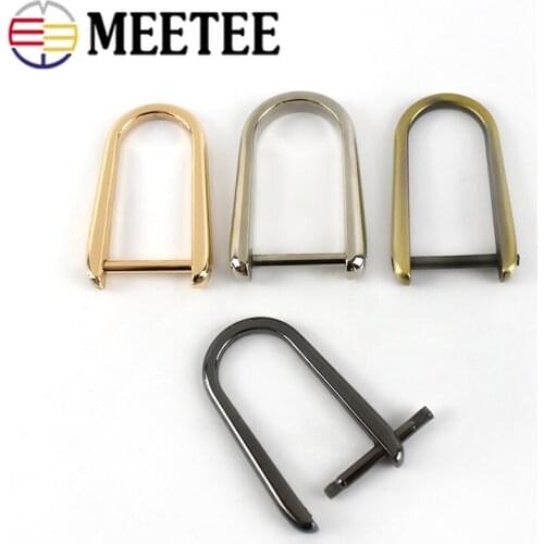 Meetee 2/5pcs 20mm Detachable Screw D Buckle U Ring Metal Keychain Hanger Hook Clasp DIY Handbag Hardware Leather Accessories