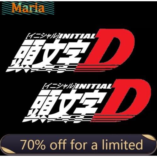 Japan 2Pc Reflective Head Text D Drift Racing Sticker Shape Bumper Window Cover Scratch Decal JDM A4 Q3 Auto Decoration