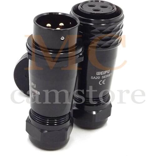 WEIPU SA20 3pin Waterproof Connector, Screw Fixing Waterproof Connector , auto Electrical Waterproof 3 pin Connector(Docking