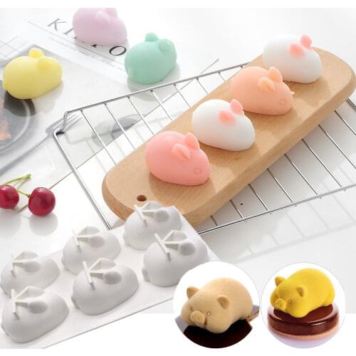 3D Easter Bunny Piggy Mold Silicone Mousse Dessert Jelly Baking Candy Chocolate Ice Cream Mold Kitchen Bakeware Tools Cake Decor