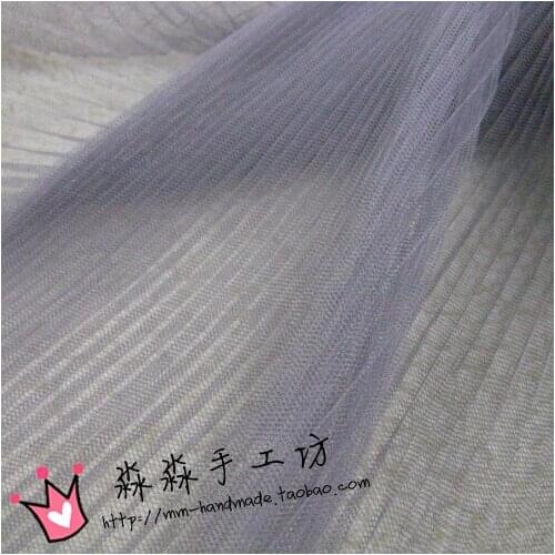 5 Meters High Qulity Gray Ruffled Pleated Crumple Mesh Fabric Solid Wedding Dress bubble Skirt Material For Sewing Lace Fabric