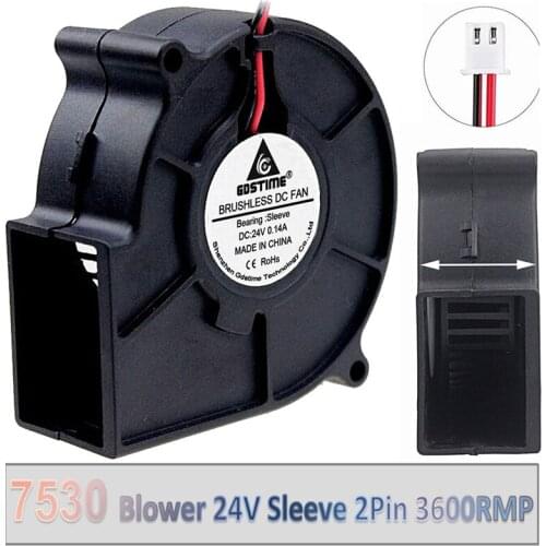 5pcs 75mmx30mm 75mm 7530 DC 24V 2Pin Computer PC Turbo Certrifuge Blower Cooling Cooler Fan