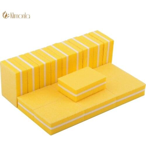 50Pcs/Lot Professional Yellow Double-Side Sandpaper Nail File 100/180 Grit Sanding lime a ongle Polishing Manicure Buffing Tools