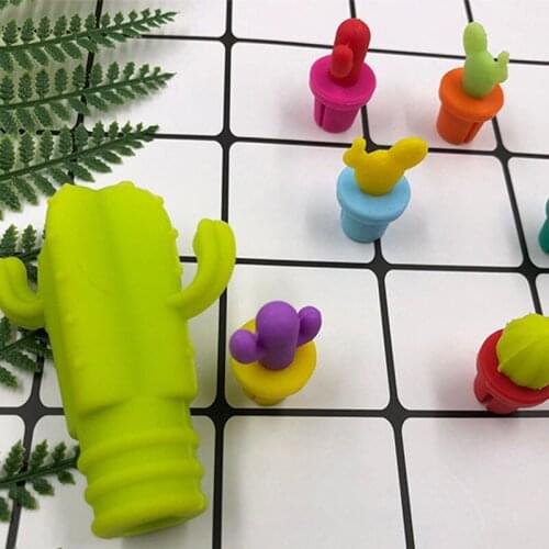 7pcs Silicone Cactus Party Wine Glass Marker Charms Drinking Buddy Cup Identification Cup Labels Tag Signs Bottle Wine Stopper