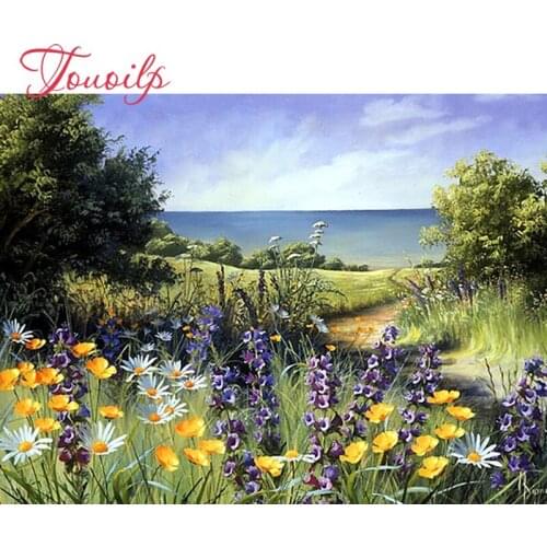 5D DIY Diamond Embroidery natural scenery"Daisy flower"Diamond Painting Landscape Cross Stitch Mosaic diamond,Decoration home