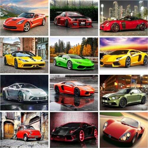 5D Diy Diamond Painting Color Sports Car Fashion Diamond Cross Stitch Accessories Square Round Rhinestone Embroidery Ornaments