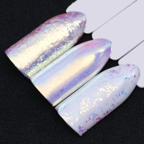 1 Box 0.2g Chameleon Neon Powder Mirror Iridescent Flakies Sequins Chrome Pigment Nail Art Decoration