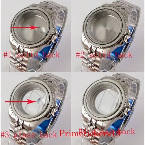 For NH35 NH36 Movement 40mm 316L STainless Steel Watch Case Jubilee Strap Sapphire Glass Rotating Bezel