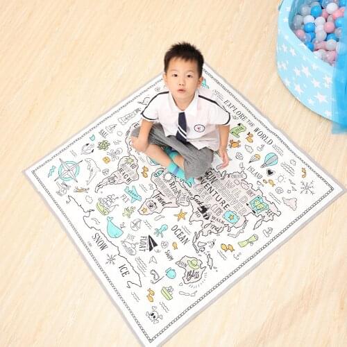Baby Play Mats Children Room Adventure Map Infant Climbing Carpet Nautical Map Blanket Kids Crawling Blanket Play Carpet