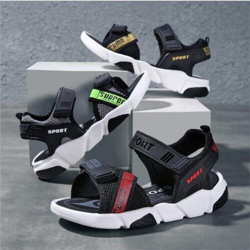 Childrens sandals 2021 summer new fashion trend versatile boys sandals Velcro soft bottom antiskid beach sandals