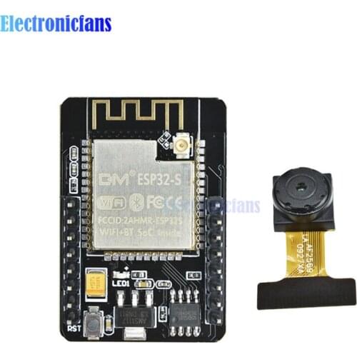 ESP32 ESP32-CAM ESP-32S WiFi Module + Bluetooth Module Camera Module Development Board 5V with Camera Module OV2640 2MP Camera