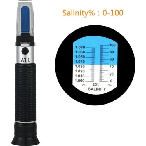 Hot Portable Handheld Salinometer 0-10 Sodium Chloride Concentration Refractometer Sea Gravity Meter Seawater Aquarium Aquarium