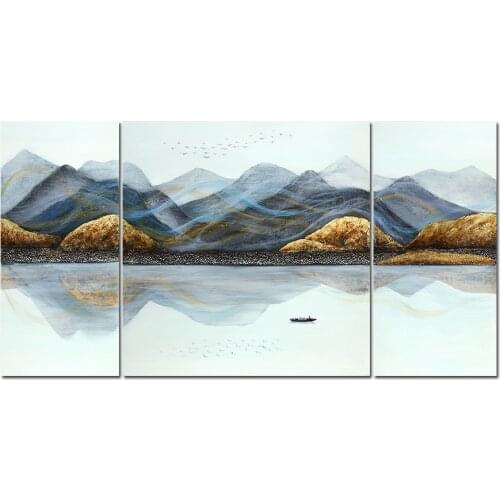 3 Pieces Abstract Acrylic Painting Handpainted Oil Painting On Canvas Handmade Abstract Mountain Painting Living Room Home Decor