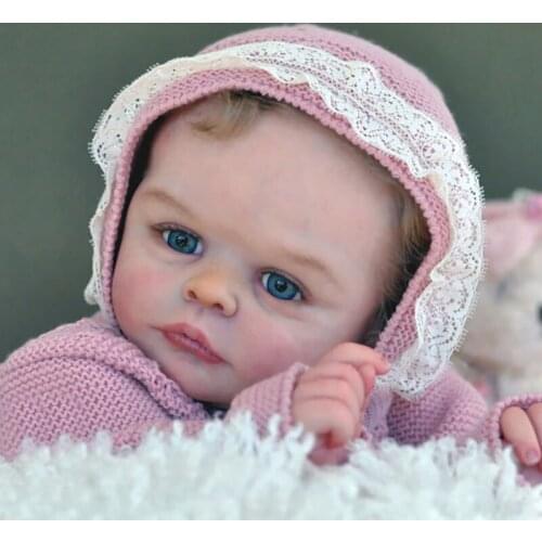 NPK 19inch Reborn Doll Kit Joleen Lifelike Baby Soft Touch DIY Unpainted Doll Parts Unfinished Blank Doll Kit Set