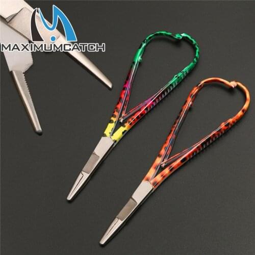 Maximumcatch Mitten Scissor Clamps Fly Fishing Tools Forceps Rainbow/Brown Fishing Accessories