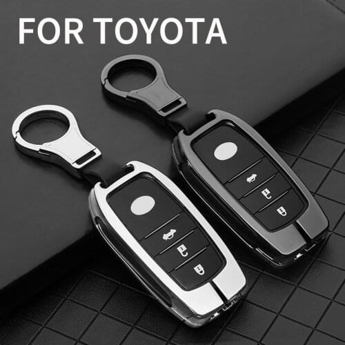 Metal Car Key Case Cover For Toyota Corolla Reiz Avensis Verso Yaris Rav4 Prius Camry Prado Crown Hilux Fortuner AlphardVELLFIRE