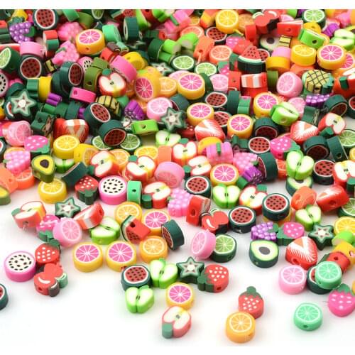 Lots of various fruit types, clay beads, clay handmade spacer beads For Jewelry Making DIY Accessorie Bracelet Pendant gift