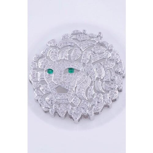 Fashion Jewelry Vintage Zircon Lion Head Charms For Bracelets & Necklaces Diy Copper Micro Pave Animal Charms Bijoux Berloques