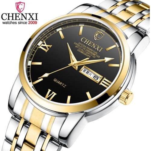 Men Watch CHENXI Luxury Brand Analog Quartz Watch Man Clock Week Calendar Business Male Wristwatches relogio masculino 8211