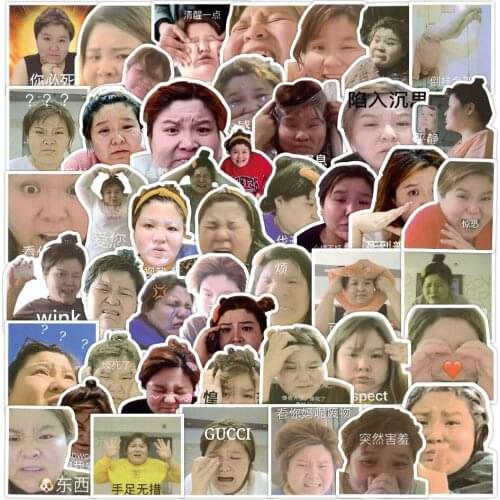 10/50Pcs/Pack Funny Expression package Anime Cartoon Car Motorcycle Phone Travel Luggage Trolley Laptop Computer Sticker Toy