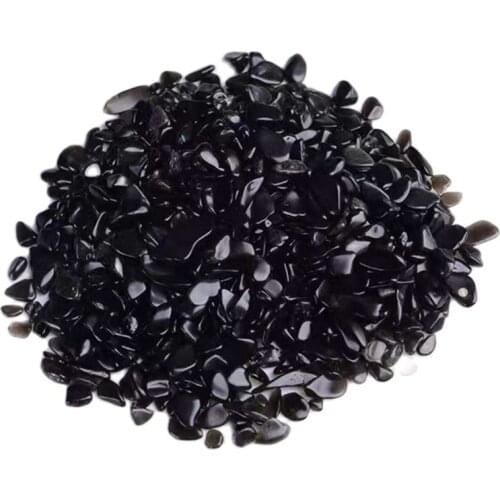 Natural Black Obsidian Quartz Crystal Stone Rock Chips Energy Healing