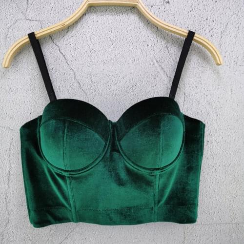 Solid Color Bra Tops Korea Velvet Vest 2021 New Fashion Classic Womens Party Club Night Bustier Crop Tops