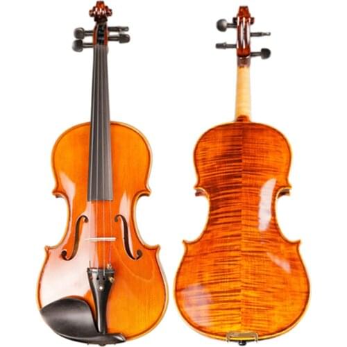 Full Hand-made Alcohol Paint Violin 15 Years Old Naturally Dried Stripes Maple Handcraft Professional Violino 4/4 TONGLING Brand