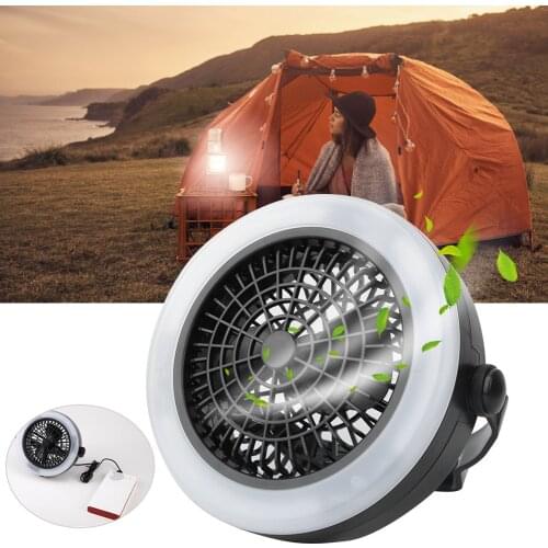 Portable 12LED USB Charging Tent Lantern Light Fan Lamps Suitable For Outdoor Camping Hiking Backpacking Traveling Exploring
