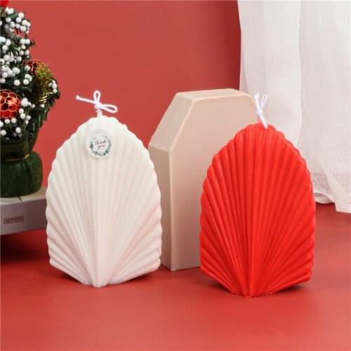 2021 New Shell Candle Silicone Mold 3d Fan-shaped Design Scented Candle Diy Aesthetics Home Decoration Christmas Candle Making