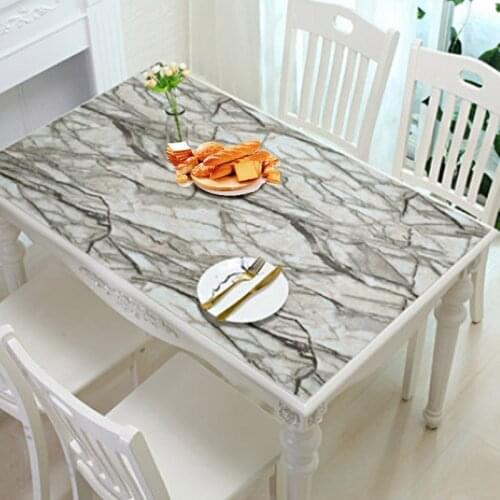 HAZY PVC Tablecloth Waterproof Rectangle Table Cover Marble Pattern Table Cloths Coffee Table Mat Dining Table Mat for Kitchen