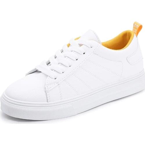 Spring Ladies Lace-up Shoes Single White Shoes Fashion Casual Sneakers Flat Shoes Womens Walking Shoes Zapatos Mujer U13-74