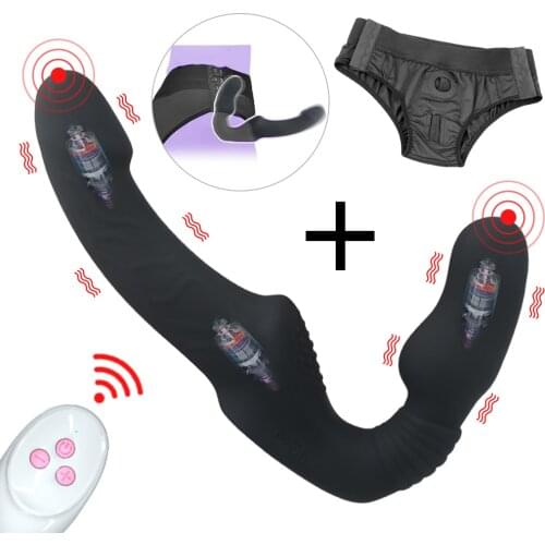 Strap-on Vibrator for Women Double Vibrating Dildo Lesbian Female Masturbator G-Spot Dildo Prostate Anal Massager Sex Toys