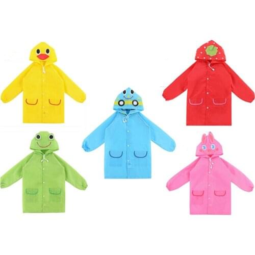 Waterproof Kids Rain Coat For children Raincoat Rainwear Rainsuit Kids Animal Style Raincoat Car Rabbit Duck Frog Strawberries