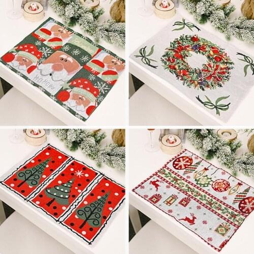 Knitted Fabric Creative Multiple Colour Placemat Tablecloth for Xmas Ornament