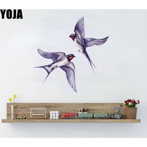 YOJA 48×48CM Classical Art Hand-Painted Flying Birds Wall Stickers Home Room Decoration Accessories 8WS0229