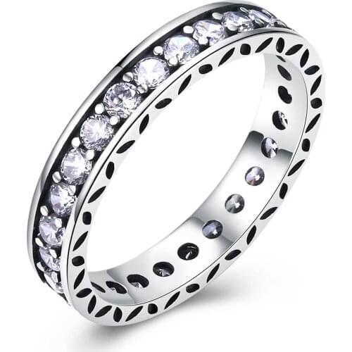 ZEMIOR 925 Sterling Silver Vintage Rings For Women Full 5A+ Cubic Zirconia Engagement Wedding Ring Personality Fine Jewelry
